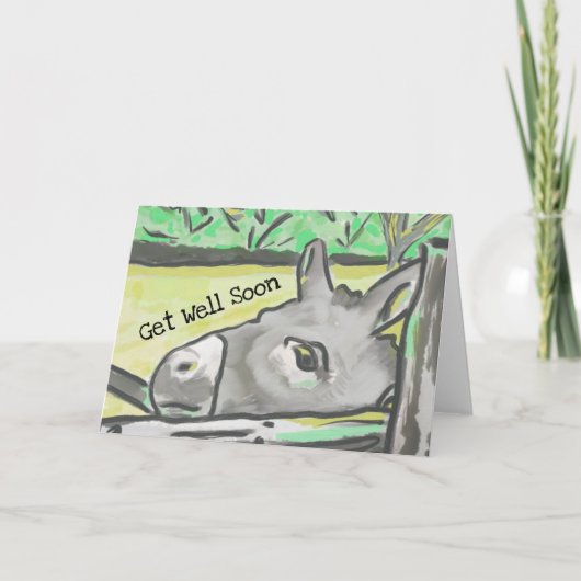 Burro Get Well Soon Card Kaart (Voorkant)