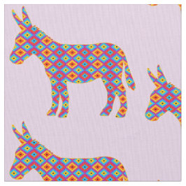Burro in Colorful Pattern Stof
