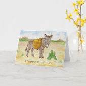 Burro met de verjaardag van de Mand notecard Kaart (Gele Bloem)