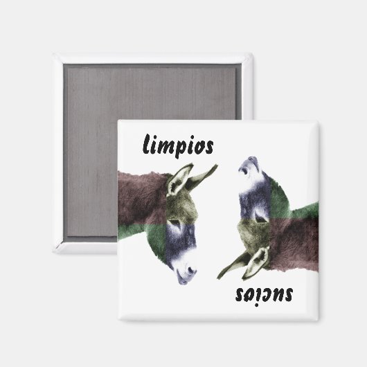 Burro Spaanse Schone of Vuile Vaatwasser Magneet (Voorkant / Achterkant)