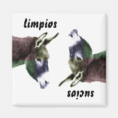 Burro Spaanse Schone of Vuile Vaatwasser Magneet (Voorkant)