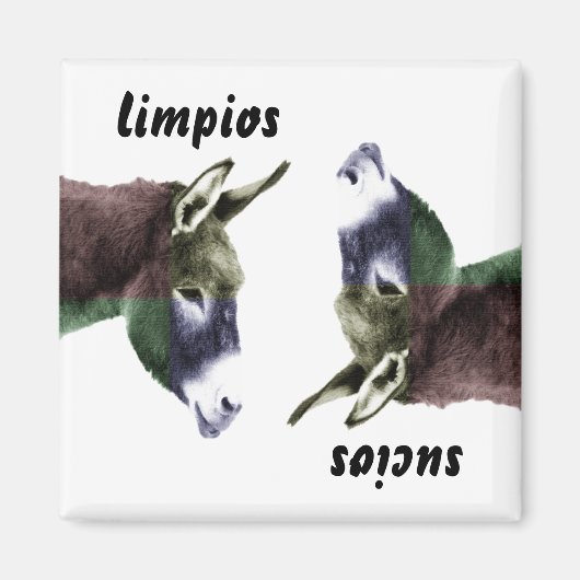 Burro Spaanse Schone of Vuile Vaatwasser Magneet (Voorkant)