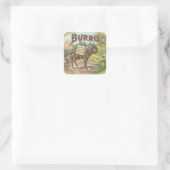 Burro Vierkante Sticker (Tas)