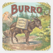 Burro Vierkante Sticker (Voorkant)
