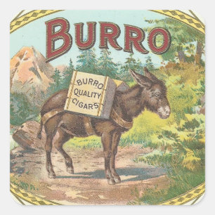 Burro Vierkante Sticker