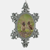 Burrowing Owls Snowflake Pewter kerstversiering Tin Sneeuwvlok Ornament (Links)