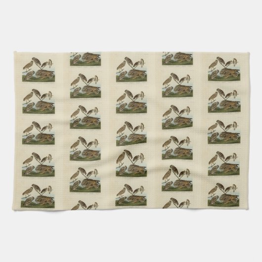 Burrowing Owls - van Audubon's Birds of America Theedoek (Horizontaal)