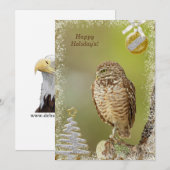 Burrowing Uil Kerst Kaart (Voorkant / Achterkant)
