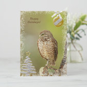 Burrowing Uil Kerst Kaart (Staand voorkant)