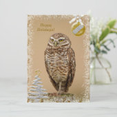 Burrowing Uil Kerst Kaart (Staand voorkant)