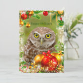 Burrowing Uil Kerst Kaart (Staand voorkant)