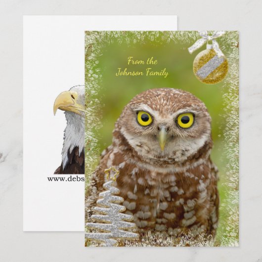 Burrowing Uil Kerst Kaart (Voorkant / Achterkant)