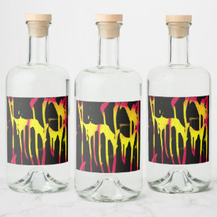 burrs en sporen en bacchanaal likeurfles etiket