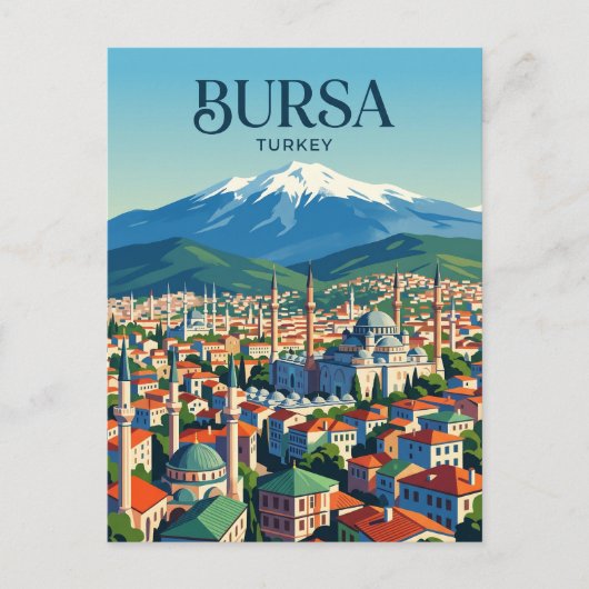 Bursa Skyline Turkije Briefkaart (Voorkant)