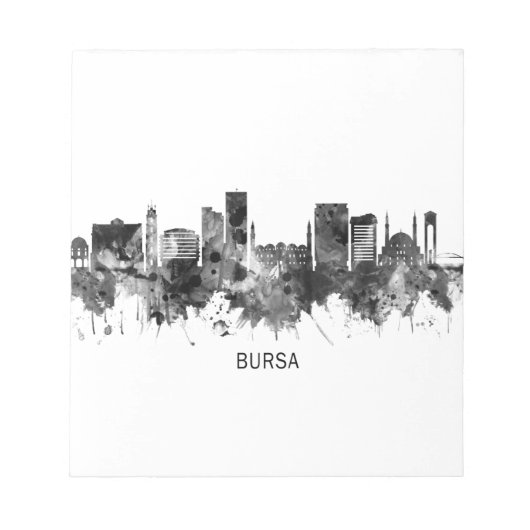 Bursa Turkey Skyline BW Notitieblok (Voorkant)