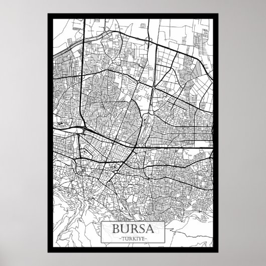 Bursa Turkije Kaart Poster (Voorkant)