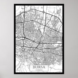 Bursa Türkiye Map Poster