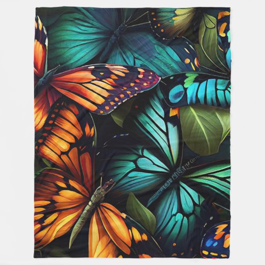Burst–Butterflies in Motion Fleece Deken (Voorkant)
