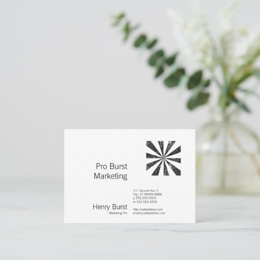 Burst (Letterdruk Stijlachtergrond) Visitekaartje (Staand voorkant)