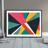 Burst of Balance: Angular Color Abstraction Poster