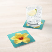 Burst of Joy: Gele Hibiscus Verrukking Kartonnen Onderzetters (Insitu)