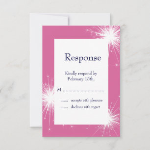 Burst of Sparkles RSVP (roze) Kaartje