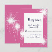 Burst of Sparkles RSVP (roze) Kaartje (Voorkant / Achterkant)