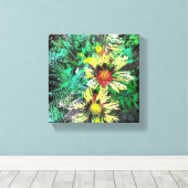 Burst of Tickseed Canvas Afdruk (Insitu (Houten vloer))