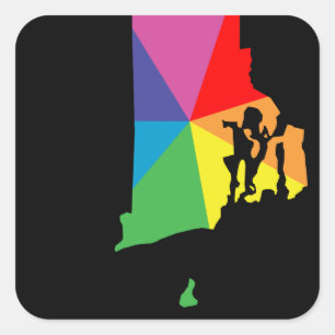 burst rhode eiland vierkante sticker