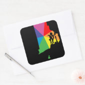 burst rhode eiland vierkante sticker (Envelop)