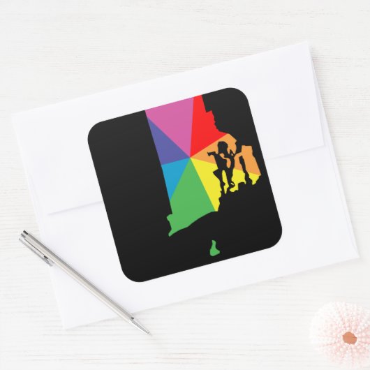 burst rhode eiland vierkante sticker (Envelop)