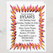 Burst uitnodigingen voor themalubrieksfeesten (Voorkant / Achterkant)