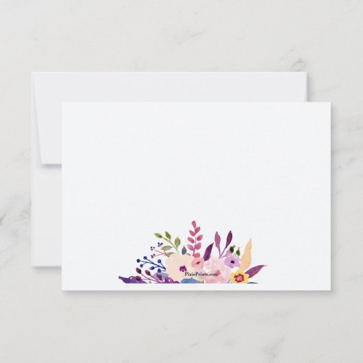 Burst van bloemen Bereavement Hartelijk dank Bedankkaart (Achterkant)