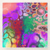 Burst van Colors Digital Fluid Art Glazen Onderzetter (Voorkant)