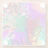 Burst van Colors Digital Fluid Art Glazen Onderzetter (Achterkant)