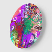 Burst van Colors Digital Fluid Art Grote Klok (Hoek)
