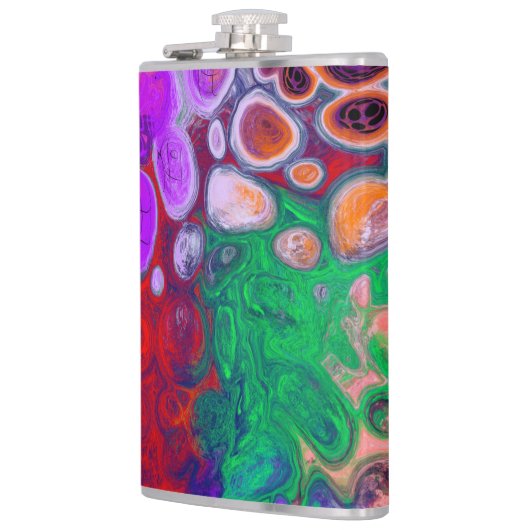 Burst van Colors Digital Fluid Art Heupfles (Links)