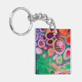 Burst van Colors Digital Fluid Art Sleutelhanger (Voorkant Links)