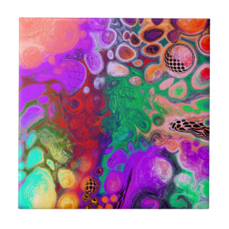 Burst van Colors Digital Fluid Art Tegeltje