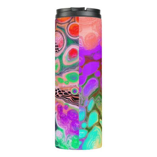 Burst van Colors Digital Fluid Art Thermosbeker (Achterkant)