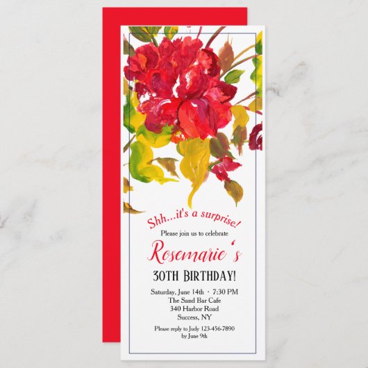 Burst van de Rode Uitnodiging (Voorkant / Achterkant)