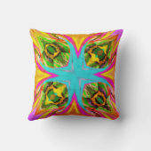 Burst van kleur Blauwgroen, Groen en roze Poster Kussen (Achterkant)