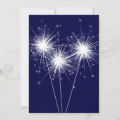 Burst van Sparkles Sweet Sixteen Invitation (blauw Kaart (Achterkant)