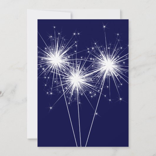 Burst van Sparkles Sweet Sixteen Invitation (blauw Kaart (Achterkant)