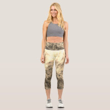 Burstful Gouden Legging Capris voor vrouwen