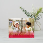 Bursting Celebration Maan Nieuwjaar FOLIE Briefkaa Folie Feestdagen Briefkaart (Staand Voorkant)