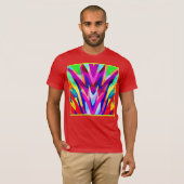 Bursting Color Abstraction Patroon T-shirt (Voorkant volledig)