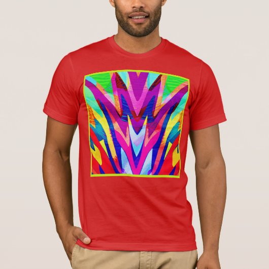 Bursting Color Abstraction Patroon T-shirt (Voorkant)