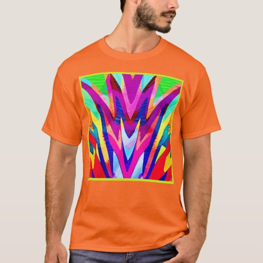 Bursting Color Abstraction Patroon T-shirt (Voorkant)