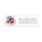 Bursting Fireworks Patriotic Return Address Label (Voorkant)